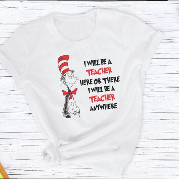 Dr Seuss Teacher T-Shirt (size large) - Picture 1 of 3